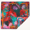 Rosebud 18 inch double-sided mulberry silk furoshiki gift wrap by artist Adam Klassen, front side showing vibrant summer floral design