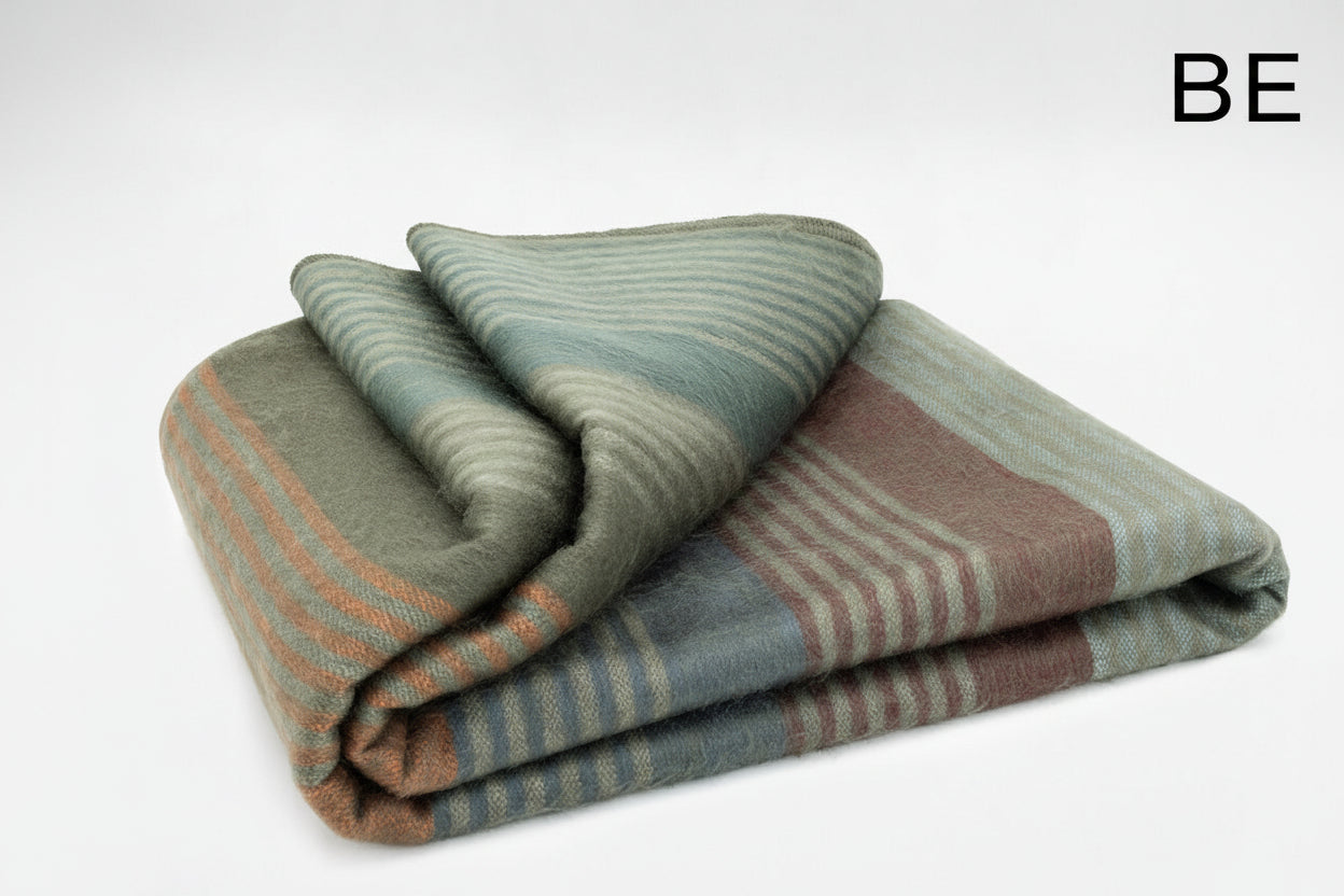 Striped Alpaca Bed Blanket – Soft, Warm & Lightweight | Purely Alpaca