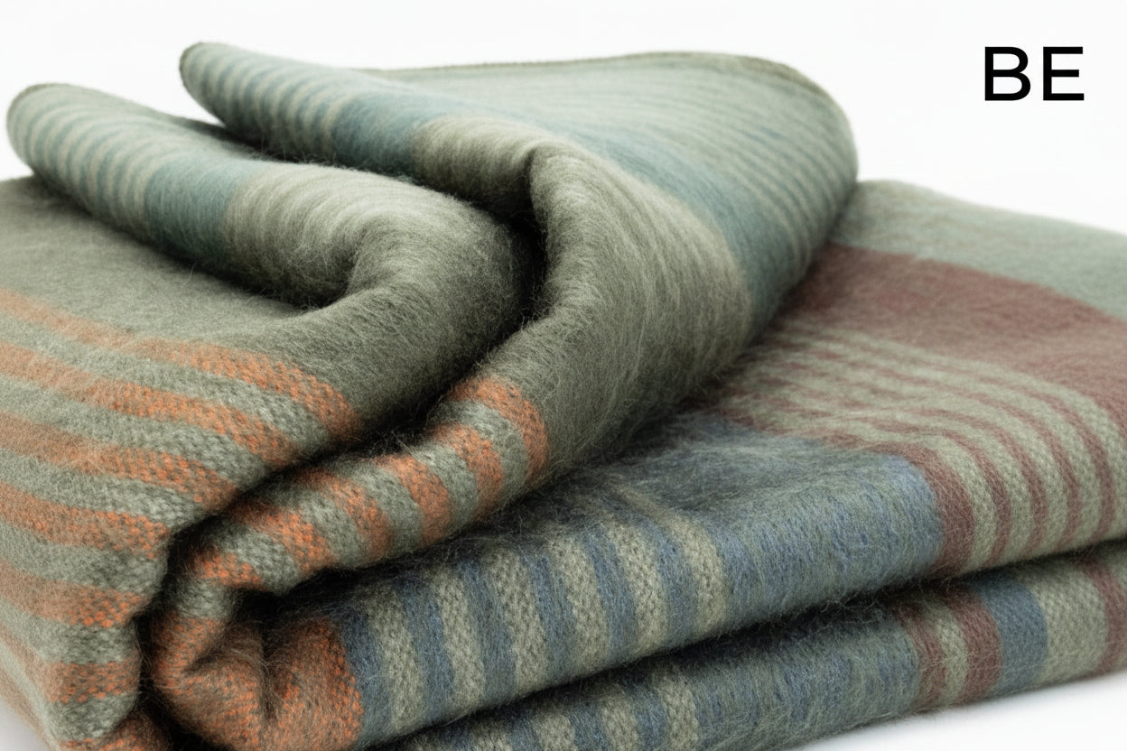 Striped Alpaca Bed Blanket – Soft, Warm & Lightweight | Purely Alpaca