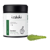 Samidori Single Cultivar Matcha pack with a smear of matcha powder