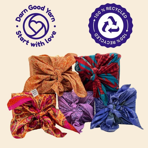 Furoshiki Reusable Wrapping Cloth - Sari Silk Gift Wrap & Scarf