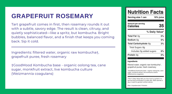Grapefruit Rosemary Kombucha by GoodMood