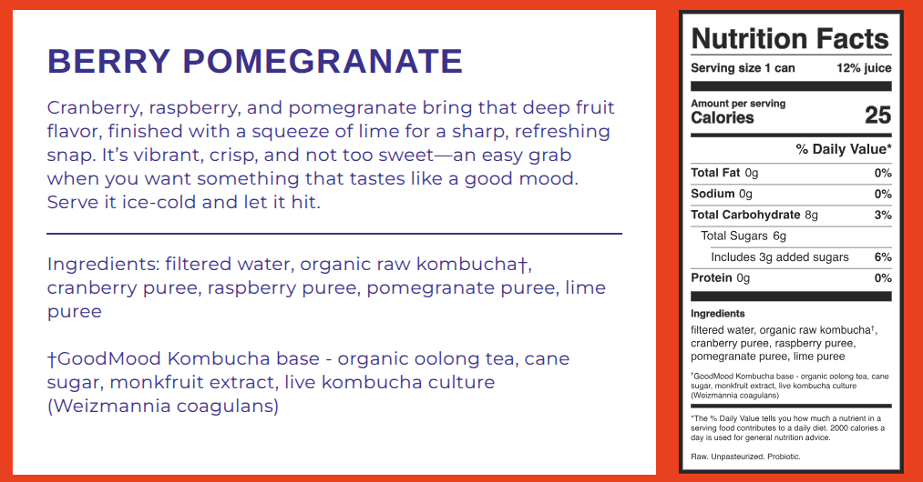 Berry Pomegranate Kombucha by GoodMood
