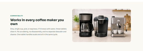 Renuv Coffee Maker Cleaner & Descaler Tablets – 12 Uses
