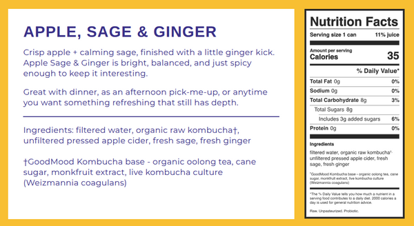 Apple Sage & Ginger Kombucha - Upstate Apple Cider Blend