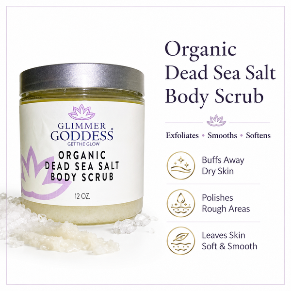 Organic Body Scrub with Dead Sea Salt & Shea Butter – Glimmer Goddess®