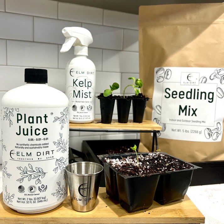 Elm Dirt 16oz Kelp Mist ready-to-use foliar spray for seedling stress tolerance and nutrient uptake