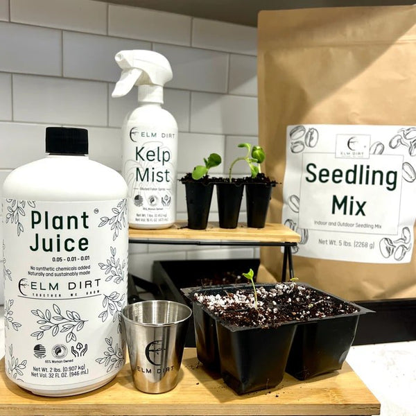 Elm Dirt 16oz Kelp Mist ready-to-use foliar spray for seedling stress tolerance and nutrient uptake