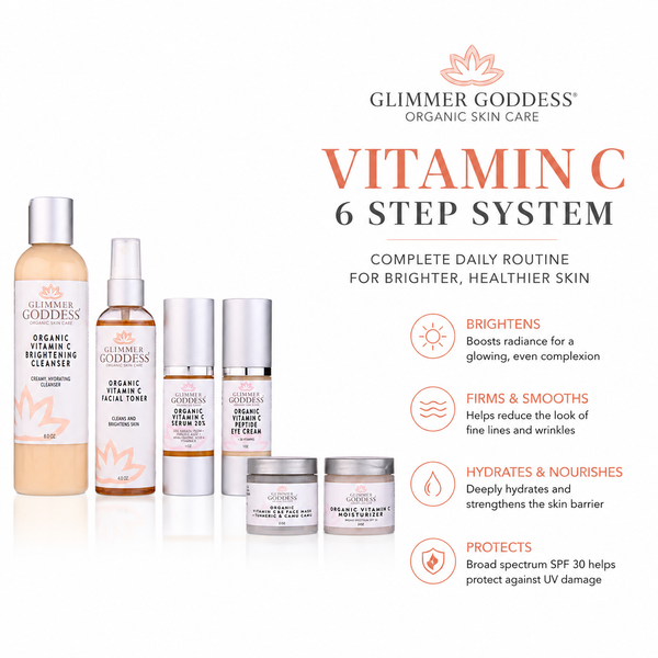 Vitamin C 6-Step Anti-Aging Skincare System with SPF 30 – Brightening Routine Set