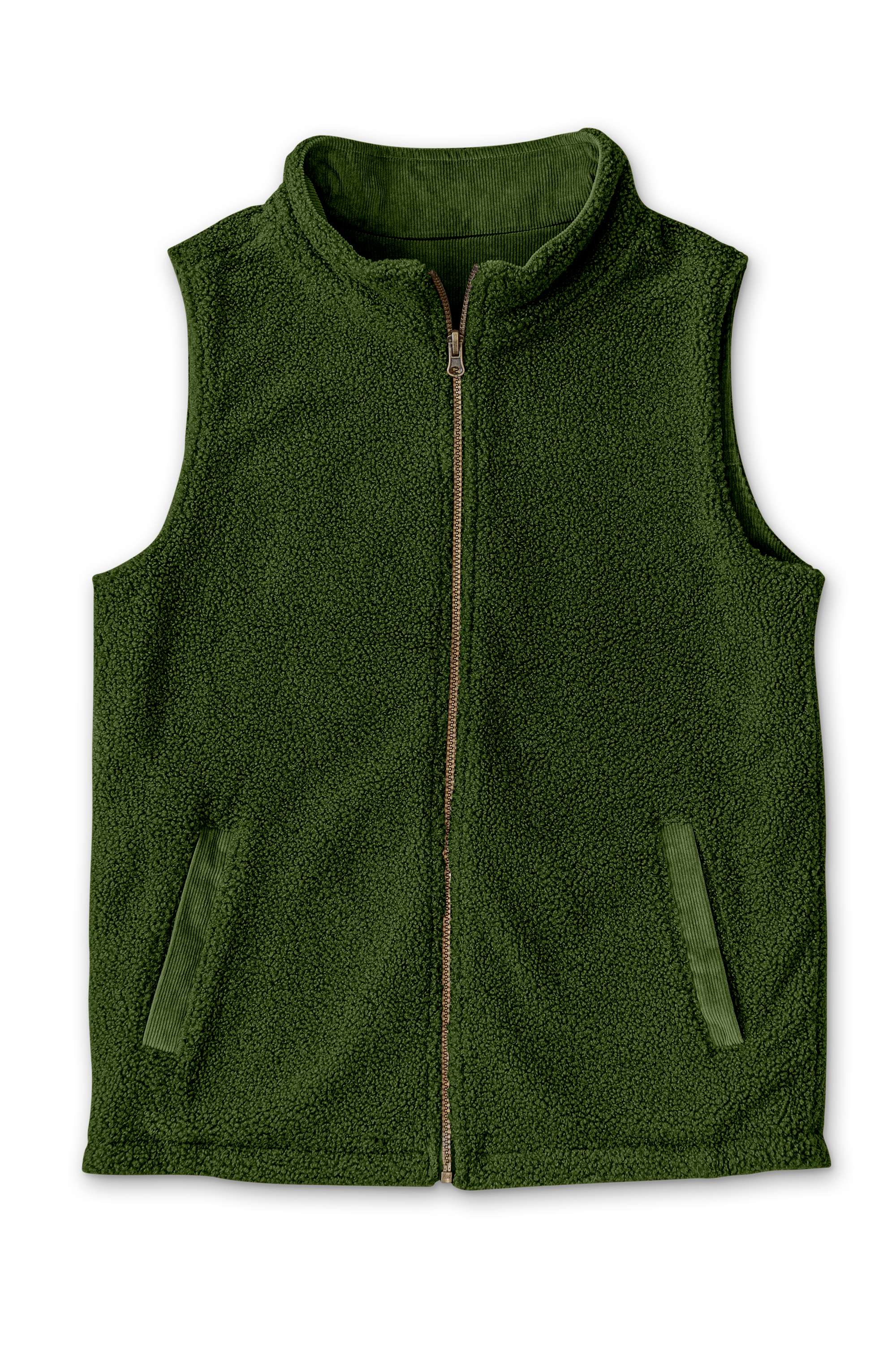 ADULT SHERPA/CORDUROY REVERSIBLE VEST | SPRUCE