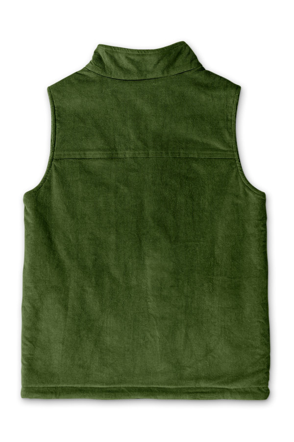 ADULT SHERPA/CORDUROY REVERSIBLE VEST | SPRUCE