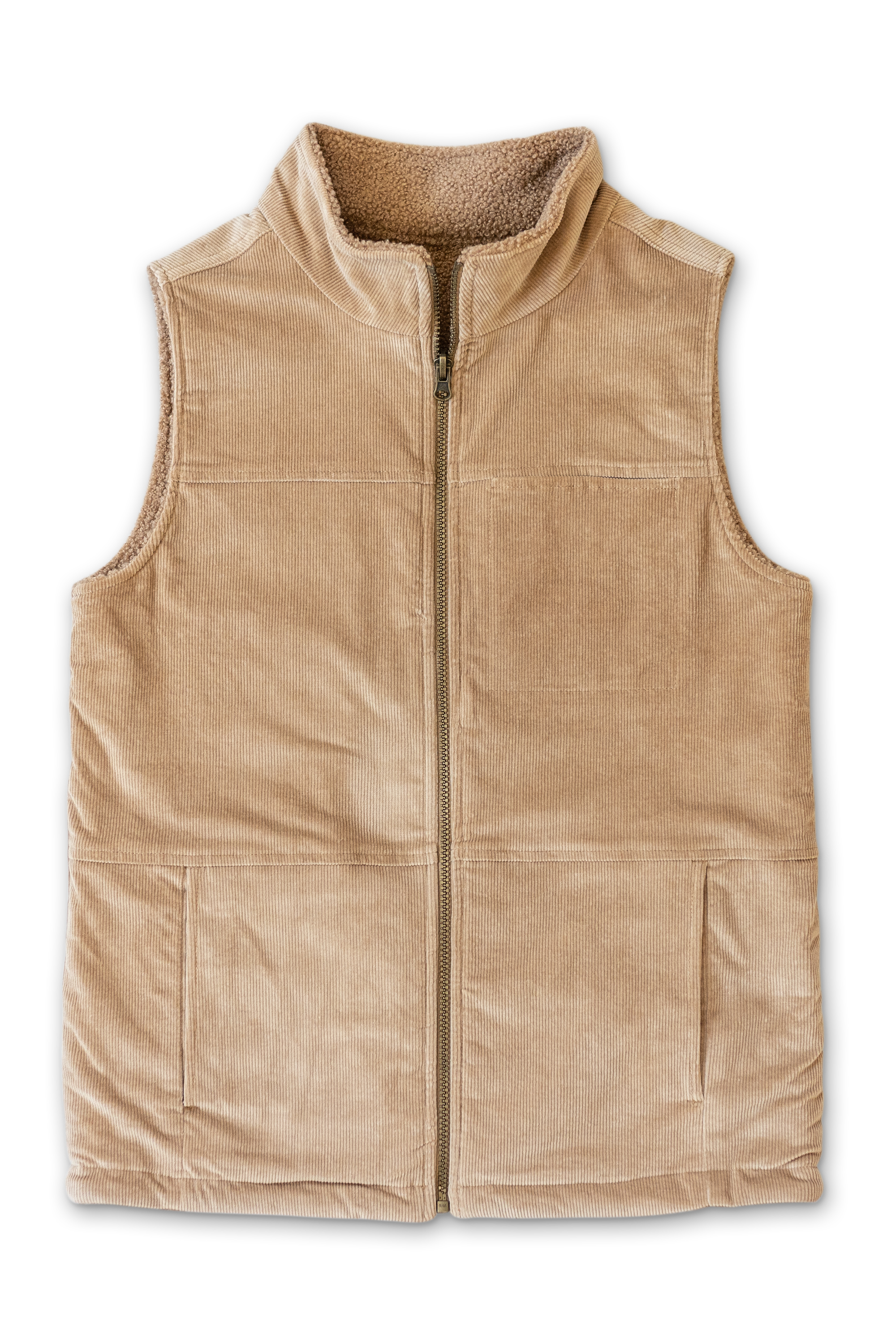 ADULT SHERPA/CORDUROY REVERSIBLE VEST | CHAMPIGNON