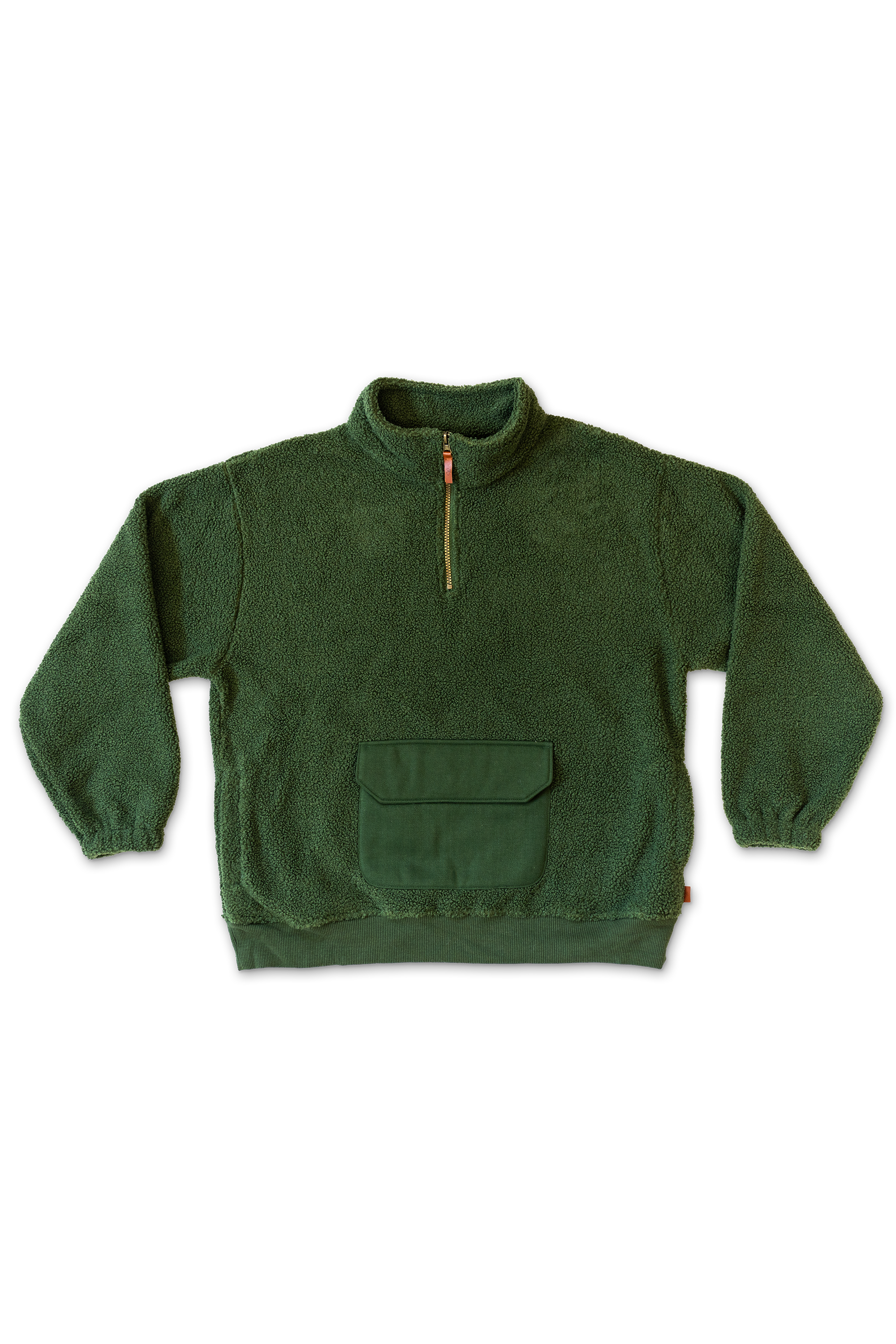 ADULT SHERPA ZIP PULLOVER | SPRUCE