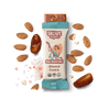 Skout Organic Kids Snack Bar Almond Cookie with almonds and dates on a green background