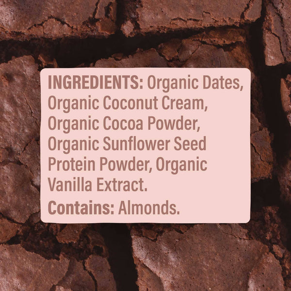 Ingredients label on a chocolate background