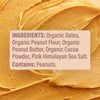 Close-up of a creamy texture with an ingredient label overlay.