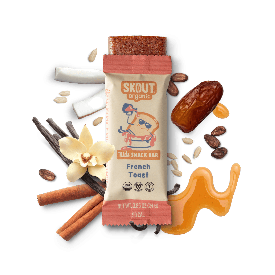 Skout Organic French Toast Kids Bar — vegan, gluten-free organic snack bar for kids