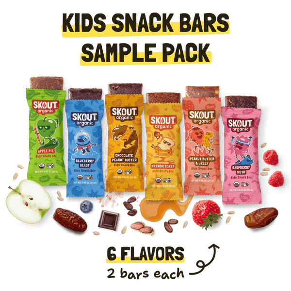 Skout Organic Kids Bar Sample Pack – 6 Flavour Variety Box
