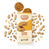 Skout Organic Peanut Butter cookies packaging with cookies and peanuts on a green background
