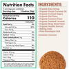 Nutrition facts and ingredients label for cookies with a close-up of a cookie.