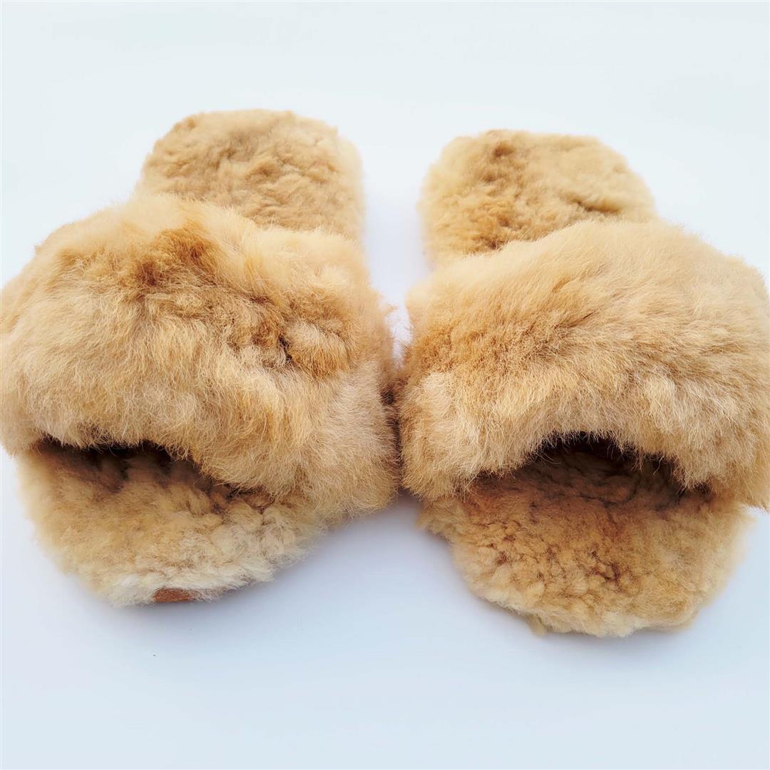 Alpaca Fur Slide-In Slippers – 100% Alpaca, Handmade in Peru