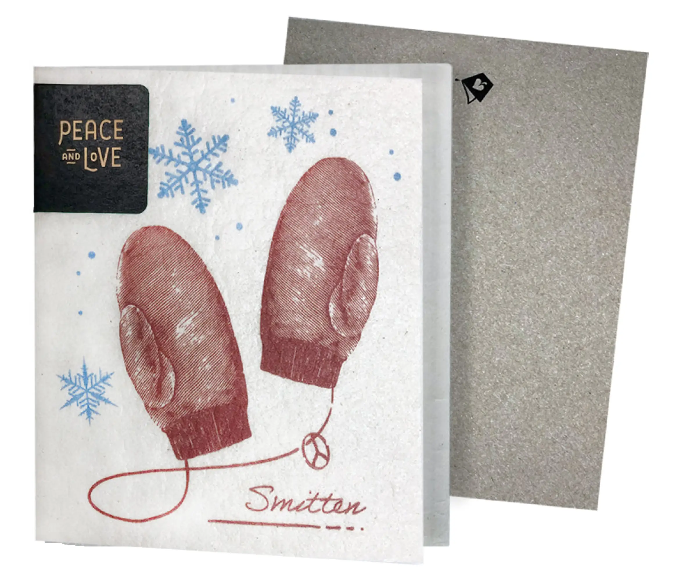 Smitten Mitten Vintage Etching Greeting Clard