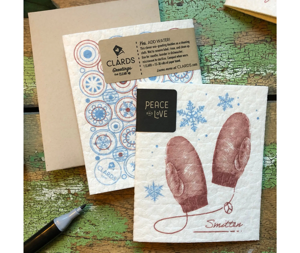 Smitten Mitten Vintage Etching Greeting Clard