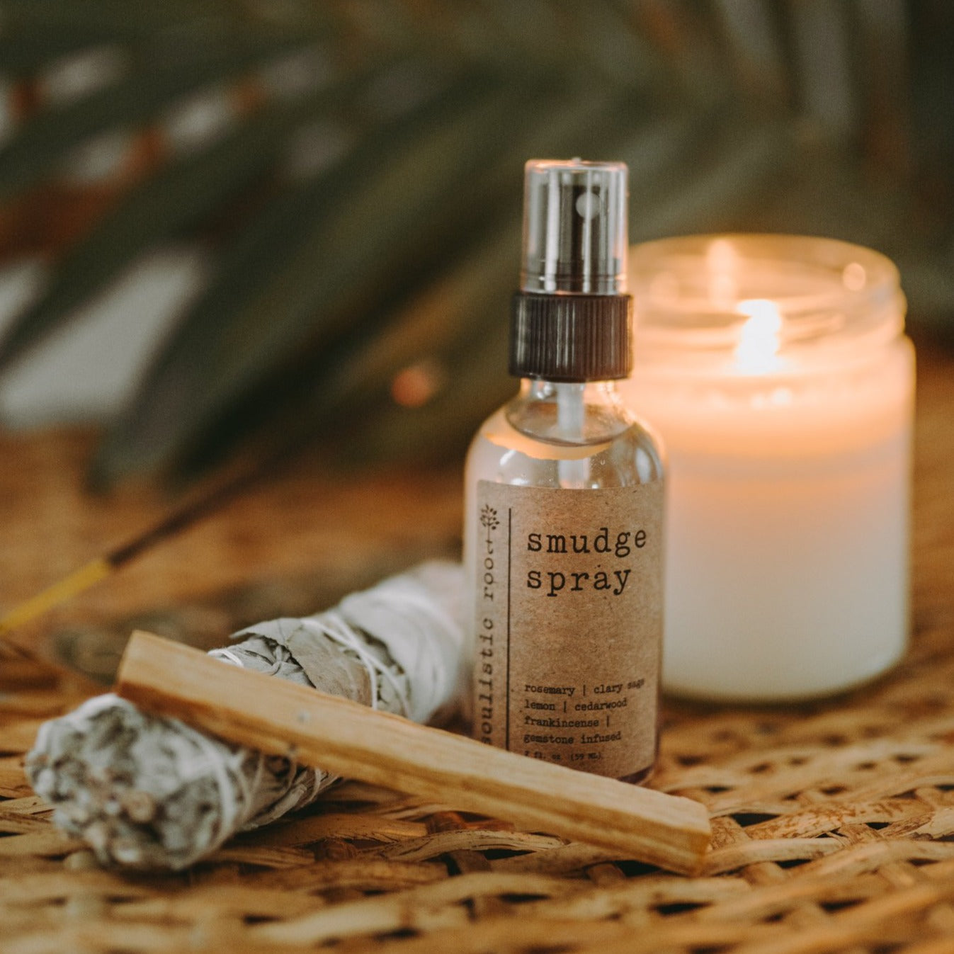 Amethyst Infused Smudge Spray by Soulistic Root — smoke-free space cleansing spray with sacred herb blend