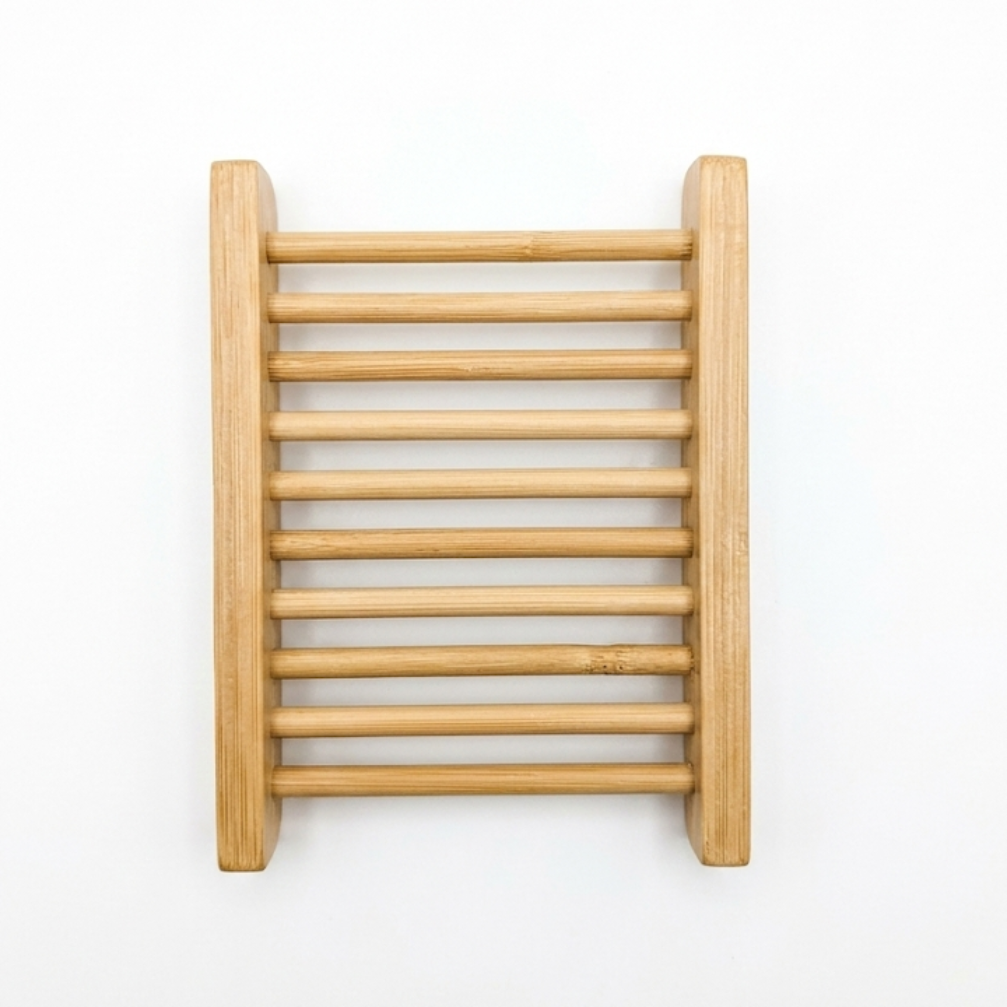 Wooden towel rack on a white background