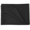 Black scarf with fringes on a white background