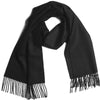 Black scarf with fringes on a white background
