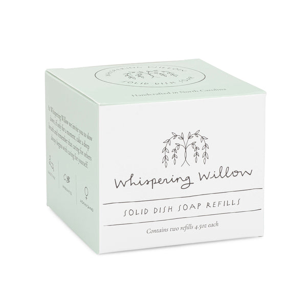 Whispering Willow Long-Lasting Solid Dish Soap Refills (lavender or lemon) - Natural, powerful & planet-friendly. Zero waste, plant-based, gentle on hands. Shop now & clean sustainably!