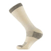 Beige sock with gray accents on a white background. Stay active with Sports Crew Active Alpaca Socks – breathable, moisture-wicking, and odor-resistant athletic socks with arch support and reinforced comfort. Perfect for running, hiking & training.