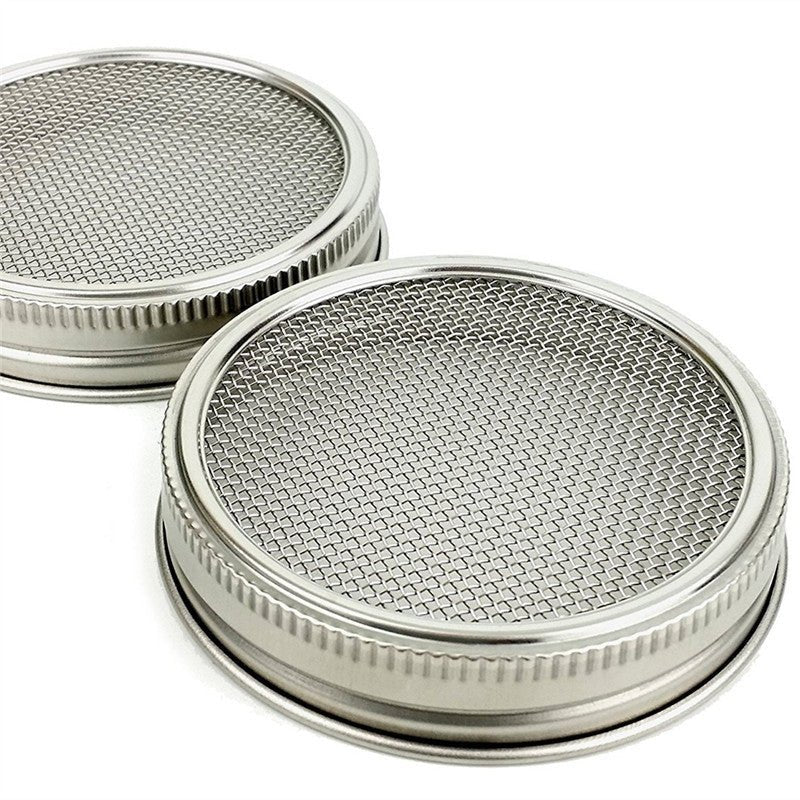 Sproutman stainless steel sprouting lid 2 pack for wide-mouth Mason jars