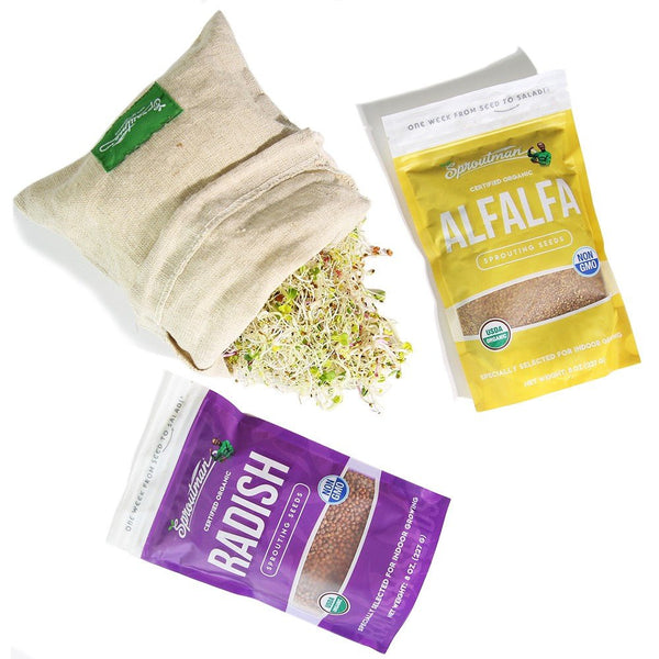 Sproutman's Sprout Bag, 7 x 11 inches when dry, for growing sprouts in the kitchen