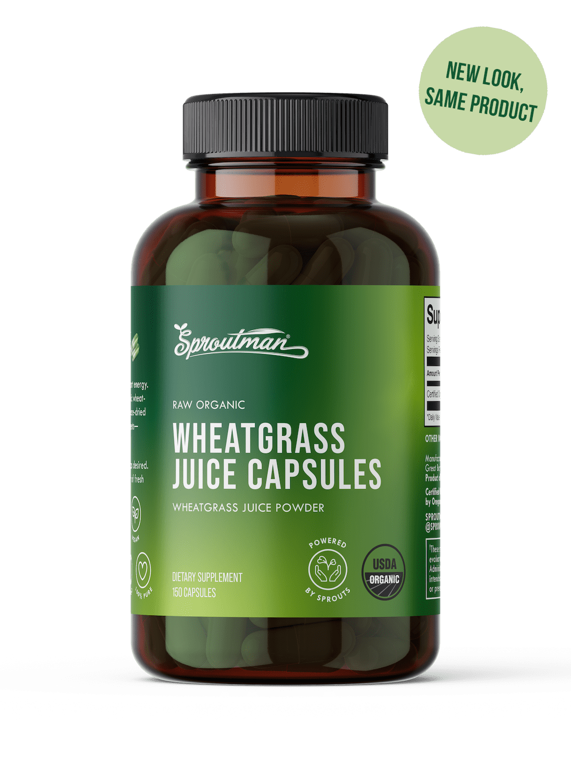 Sproutman Organic Wheatgrass Juice Capsules product packaging