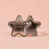 Stainless steel star bath bomb mold components by makesy® on a white background