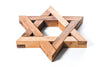 Wooden Star of David on a white background