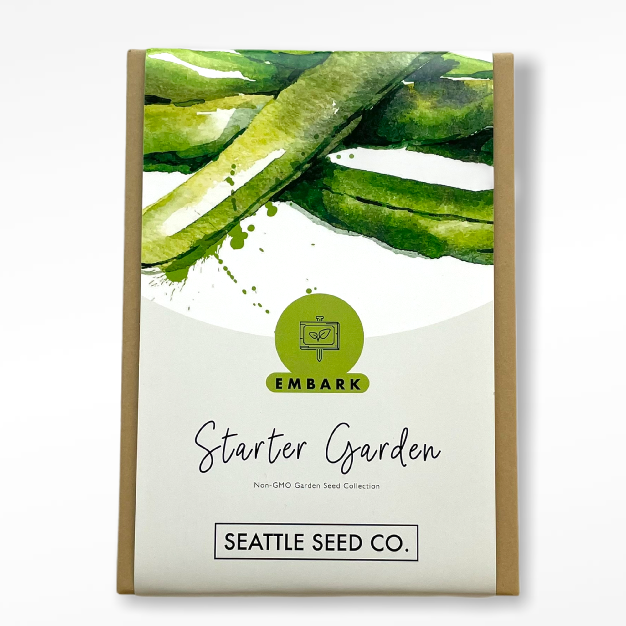 Seattle Seed Company Starter Garden Seed Collection box with 5 vegetable seed packets and full-color recipe cards