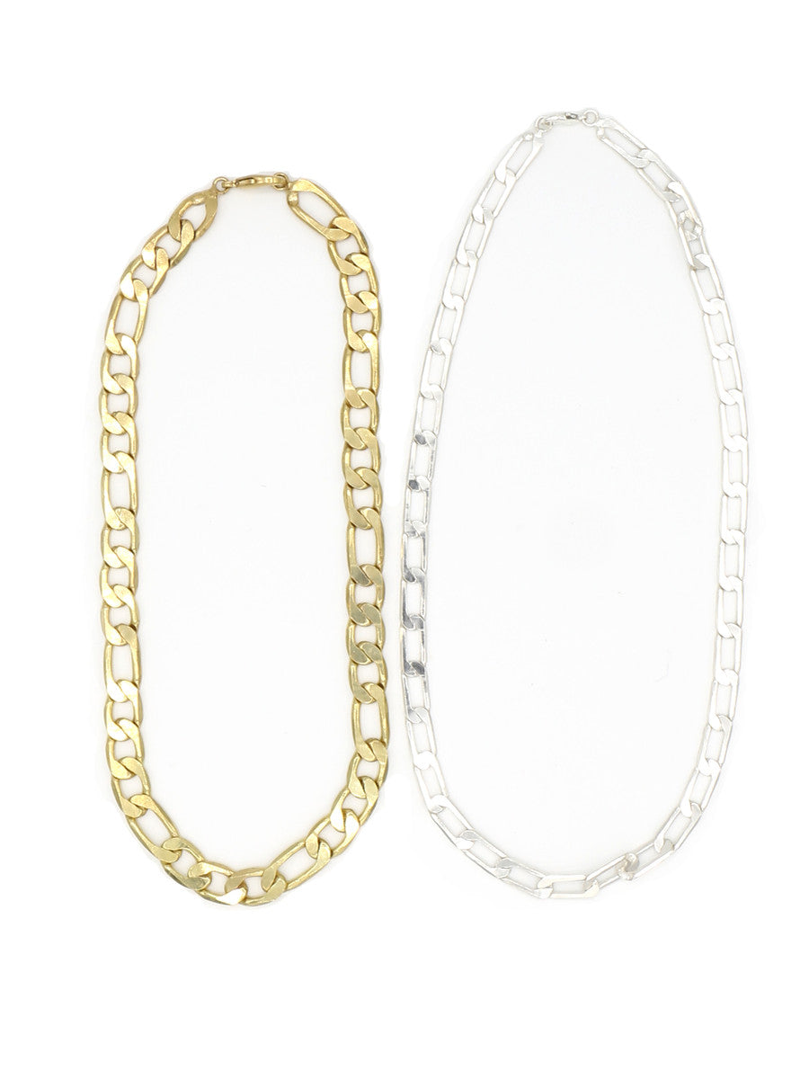 Chunky silver statement chain link necklace by Fair Anita, 18 inches, silver-plated recycled metal