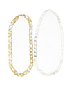 Chunky silver statement chain link necklace by Fair Anita, 18 inches, silver-plated recycled metal