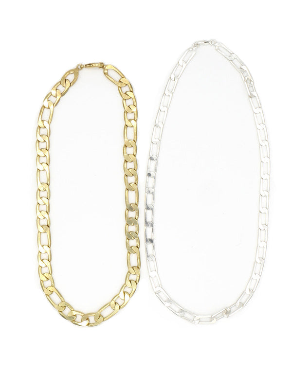 Chunky silver statement chain link necklace by Fair Anita, 18 inches, silver-plated recycled metal