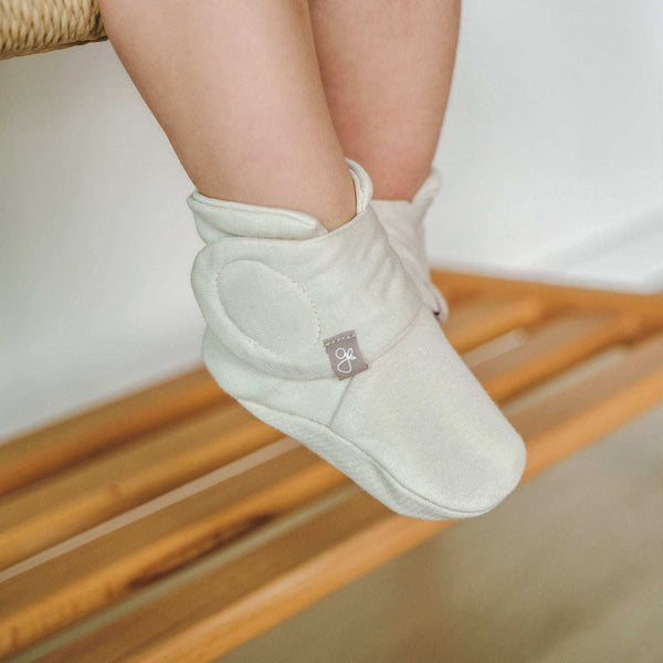 Stay On Baby Boots in Birch | Organic Bamboo & Cotton | goumikids