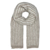 Striped alpaca scarf on a white background
