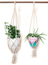 Sustainably made macramé plant hanger handcrafted from recycled thread by Fair Anita