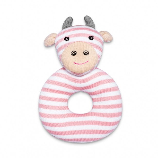 Georgia Giraffe organic cotton teething rattle with embroidered face by Apple Park & Organic Farm Buddies