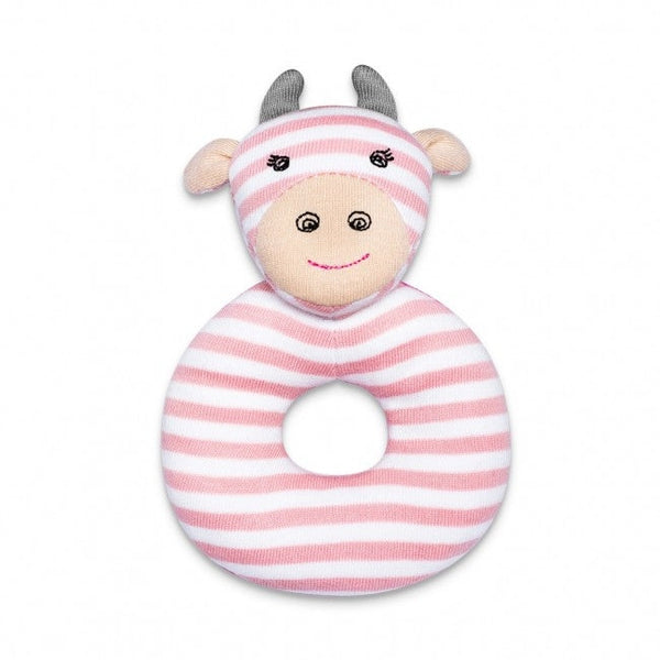 Georgia Giraffe organic cotton teething rattle with embroidered face by Apple Park & Organic Farm Buddies