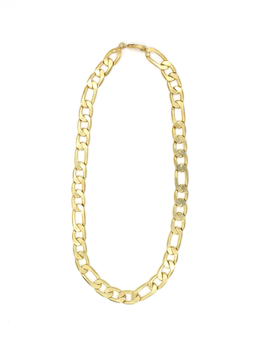 Thick brass statement chain layering necklace by Fair Anita, warm gold-toned finish