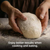 Person kneading dough with text 'Enjoy better results when cooking and baking'.