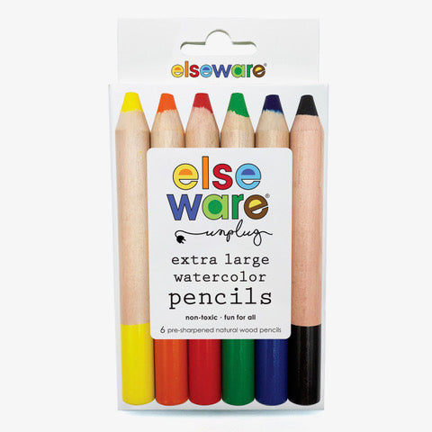 Extra large watercolor pencil set for kids by elseware unplug, eco-friendly coloring and painting tool